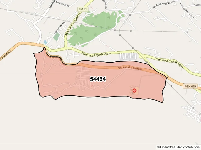 Mapa del código postal 54464, Nicolás Romero, México