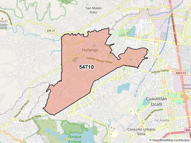 Mapa del código postal 54710, Cuautitlán Izcalli, México