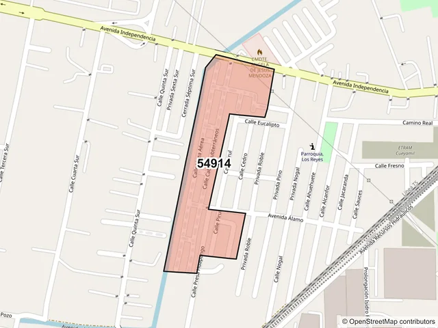 Mapa del código postal 54914, Tultitlán, México