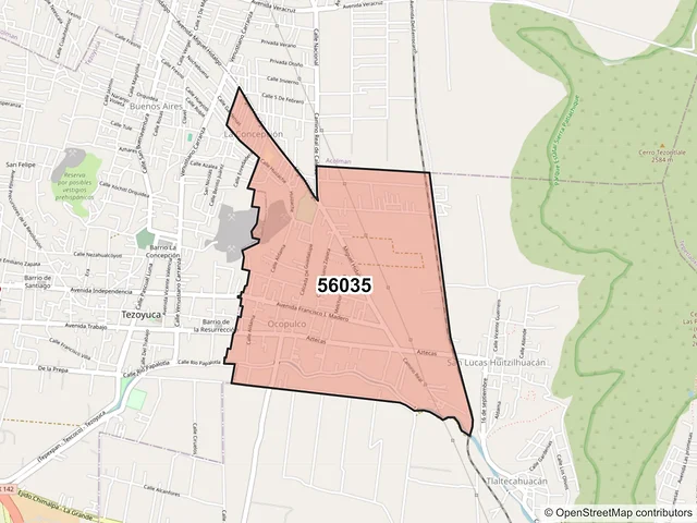 Mapa del código postal 56035, Chiautla, México
