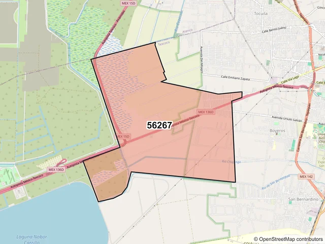 Mapa del código postal 56267, Texcoco, México