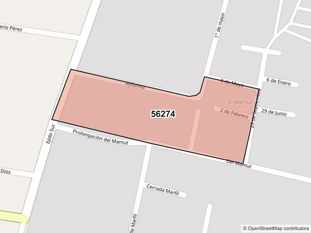 Mapa del código postal 56274, Chiconcuac, México