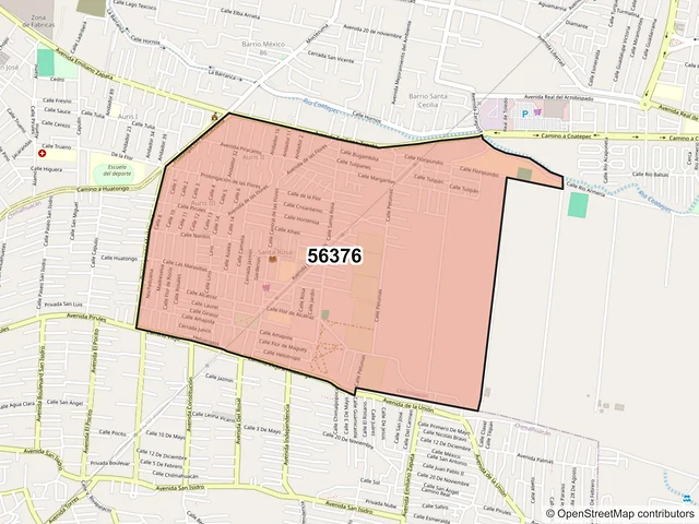 Mapa del código postal 56376, Chicoloapan, México
