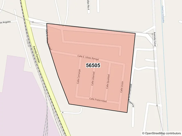 Mapa del código postal 56505, La Paz, México