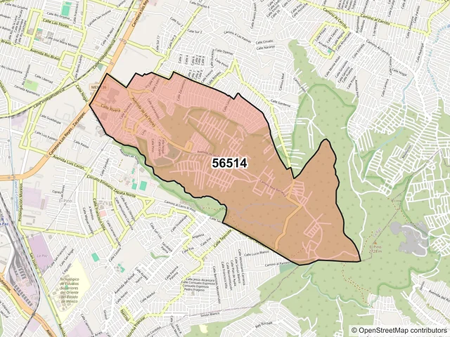 Mapa del código postal 56514, La Paz, México