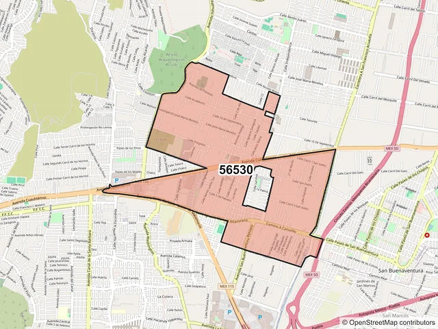 Mapa del código postal 56530, Ixtapaluca, México