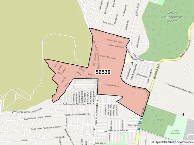 Mapa del código postal 56539, Ixtapaluca, México
