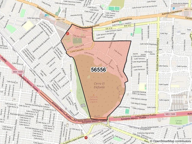 Mapa del código postal 56556, Ixtapaluca, México