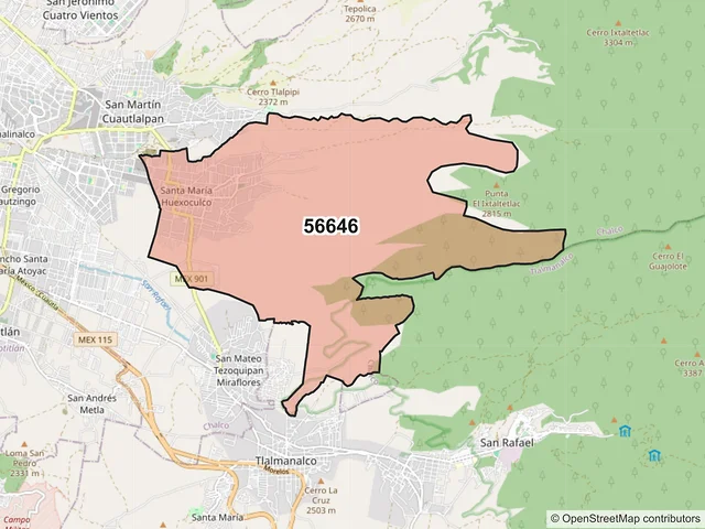 Mapa del código postal 56646, Chalco, México