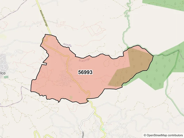 Mapa del código postal 56993, Ecatzingo, México