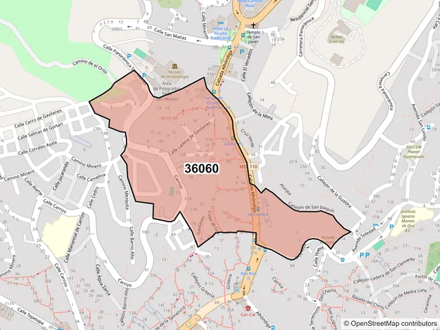 Mapa del código postal 36060, Guanajuato, Guanajuato