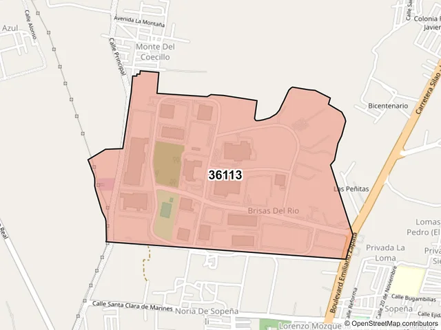 Mapa del código postal 36113, Silao de la Victoria, Guanajuato