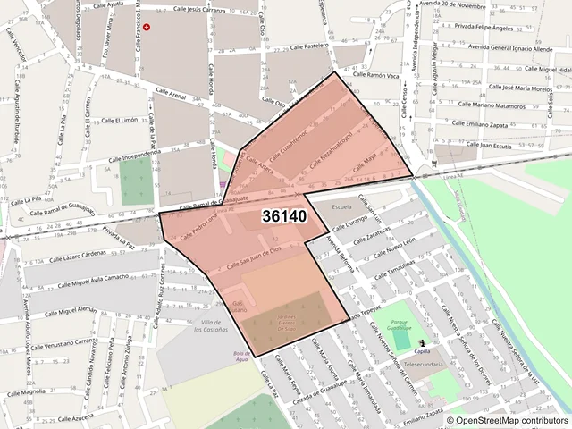 Mapa del código postal 36140, Silao de la Victoria, Guanajuato