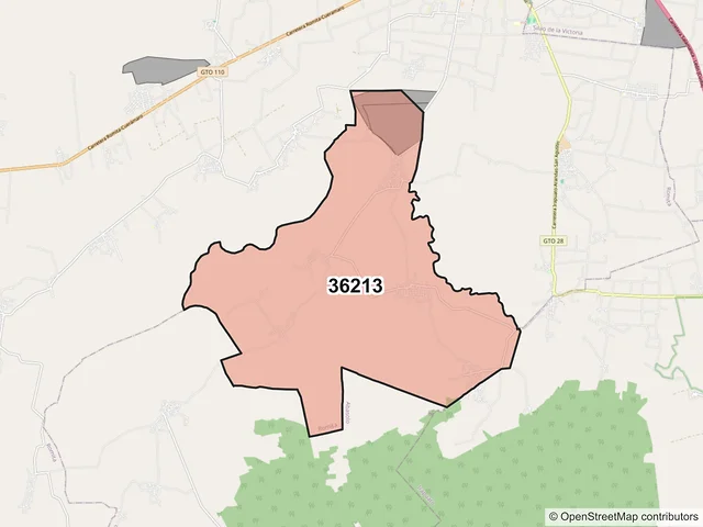 Mapa del código postal 36213, Romita, Guanajuato