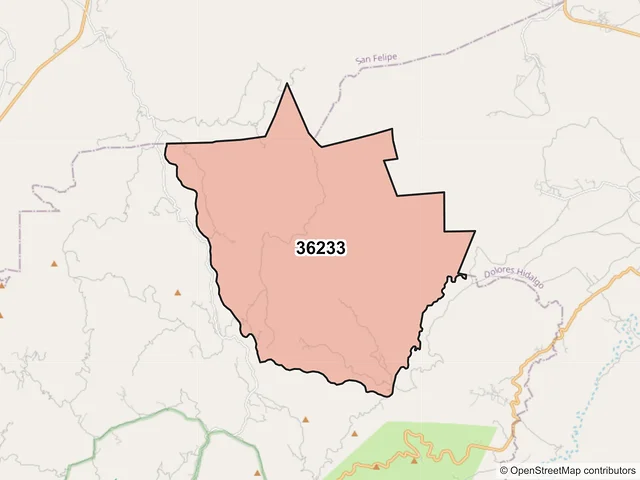 Mapa del código postal 36233, Guanajuato, Guanajuato