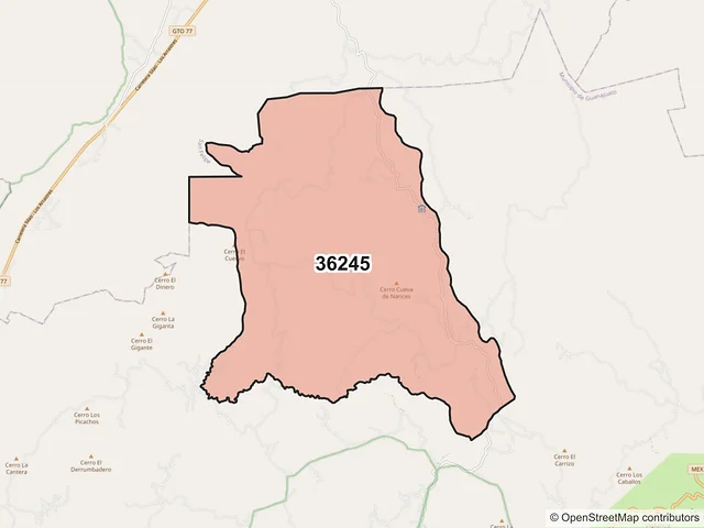 Mapa del código postal 36245, Guanajuato, Guanajuato