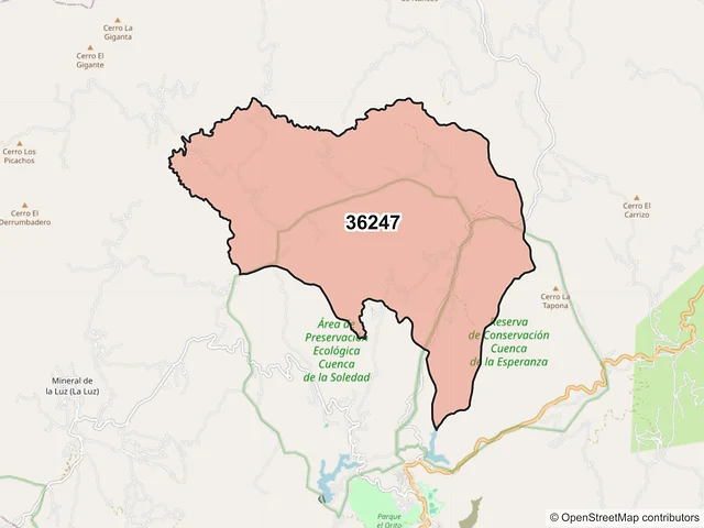 Mapa del código postal 36247, Guanajuato, Guanajuato