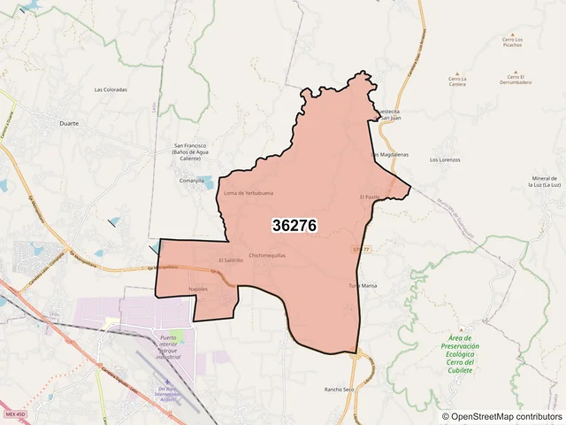 Mapa del código postal 36276, Silao de la Victoria, Guanajuato