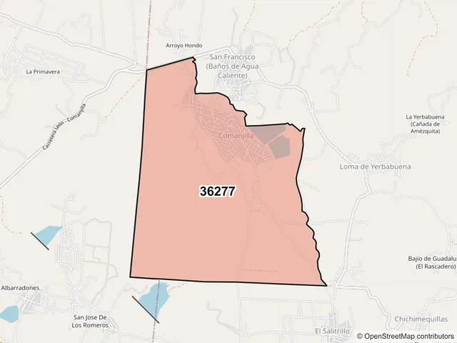 Mapa del código postal 36277, Silao de la Victoria, Guanajuato