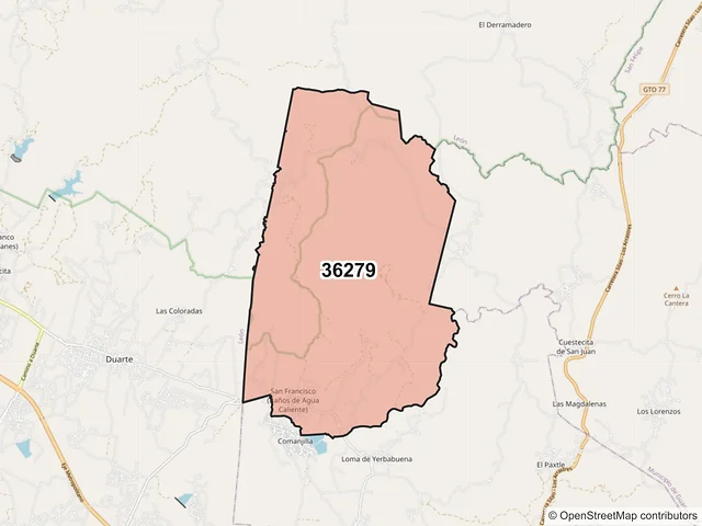 Mapa del código postal 36279, Silao de la Victoria, Guanajuato
