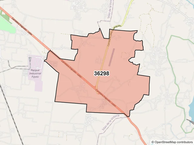 Mapa del código postal 36298, Silao de la Victoria, Guanajuato