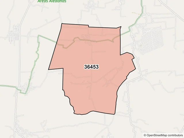 Mapa del código postal 36453, San Francisco del Rincón, Guanajuato