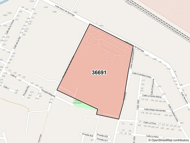 Mapa del código postal 36691, Irapuato, Guanajuato