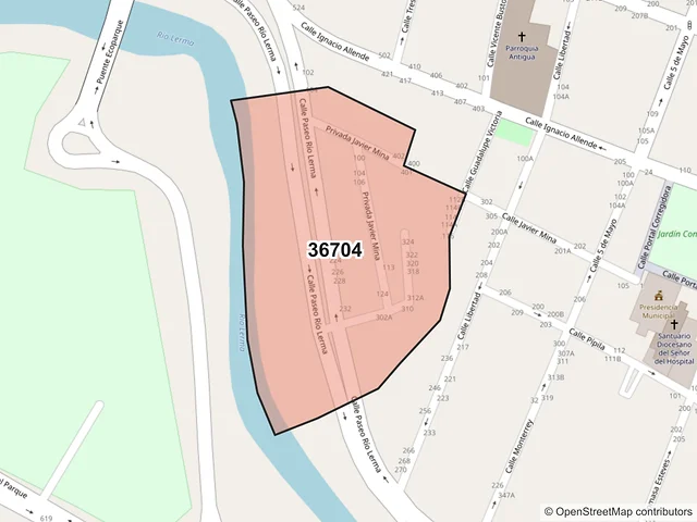 Mapa del código postal 36704, Salamanca, Guanajuato