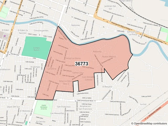 Mapa del código postal 36773, Salamanca, Guanajuato