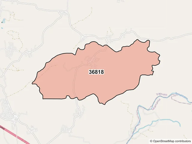 Mapa del código postal 36818, Irapuato, Guanajuato