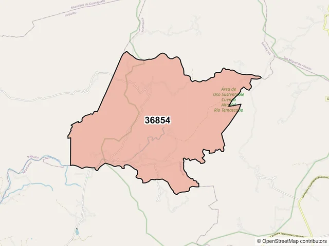 Mapa del código postal 36854, Salamanca, Guanajuato