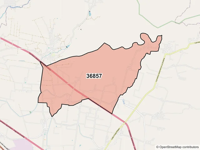 Mapa del código postal 36857, Salamanca, Guanajuato