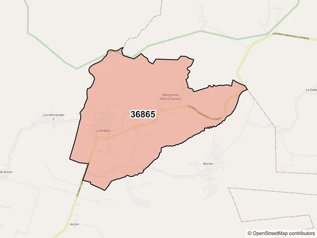 Mapa del código postal 36865, Salamanca, Guanajuato