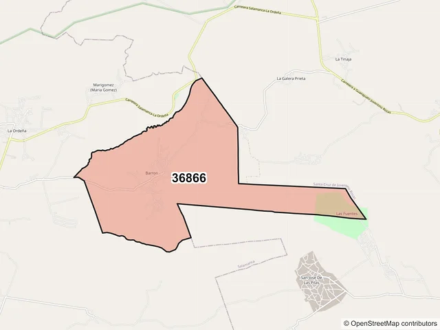 Mapa del código postal 36866, Salamanca, Guanajuato