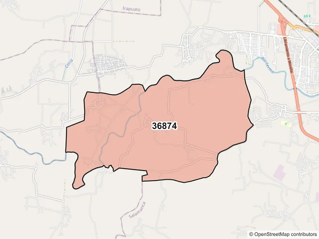 Mapa del código postal 36874, Salamanca, Guanajuato