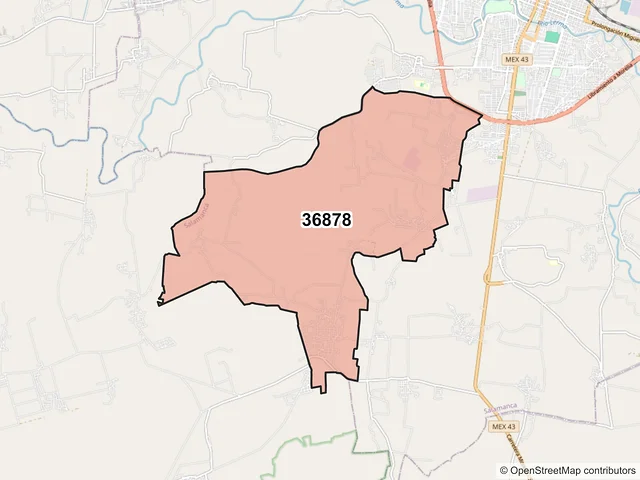 Mapa del código postal 36878, Salamanca, Guanajuato