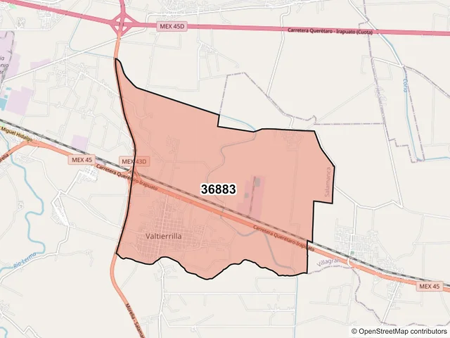 Mapa del código postal 36883, Salamanca, Guanajuato