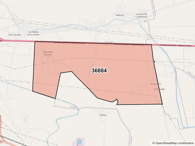 Mapa del código postal 36884, Salamanca, Guanajuato