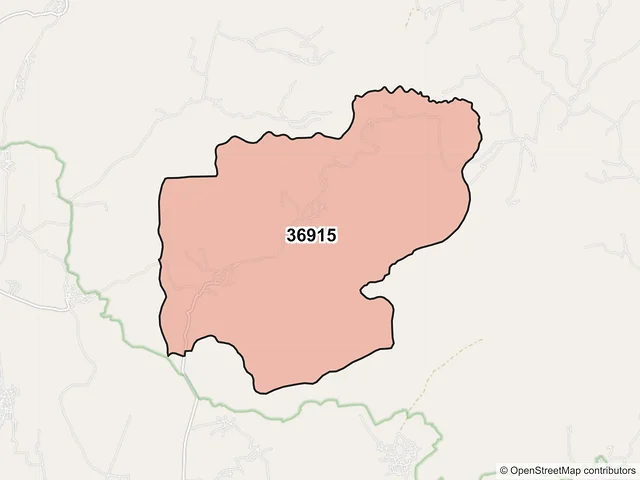 Mapa del código postal 36915, Pénjamo, Guanajuato