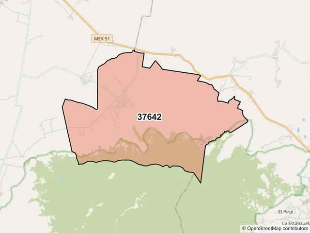 Mapa del código postal 37642, Ocampo, Guanajuato