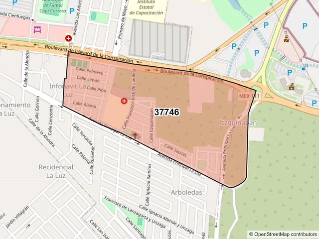 Mapa del código postal 37746, San Miguel de Allende, Guanajuato