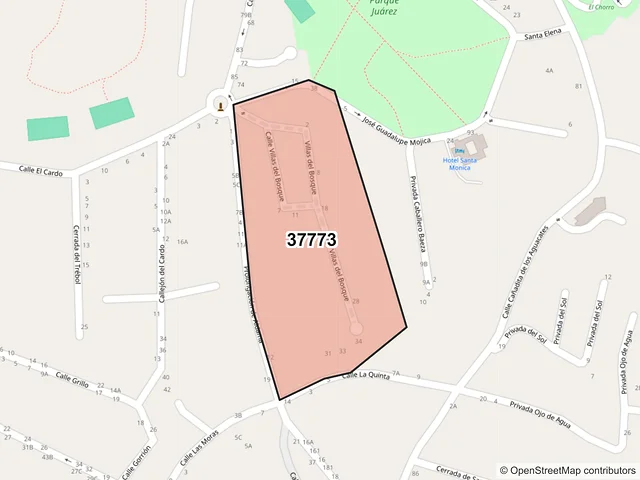Mapa del código postal 37773, San Miguel de Allende, Guanajuato