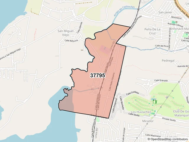 Mapa del código postal 37795, San Miguel de Allende, Guanajuato
