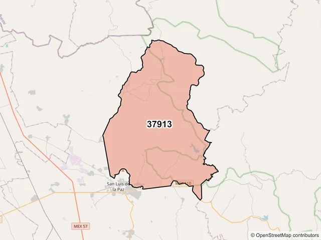 Mapa del código postal 37913, San Luis de la Paz, Guanajuato