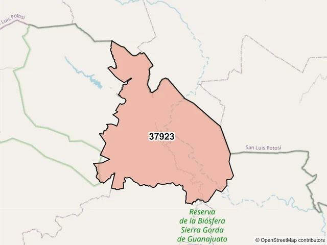Mapa del código postal 37923, Victoria, Guanajuato