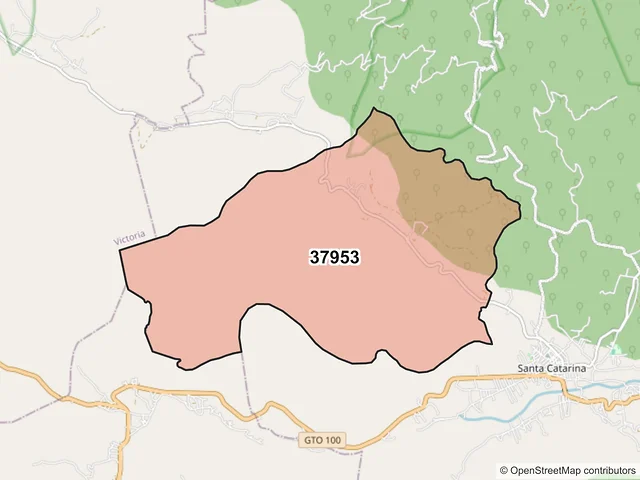 Mapa del código postal 37953, Santa Catarina, Guanajuato
