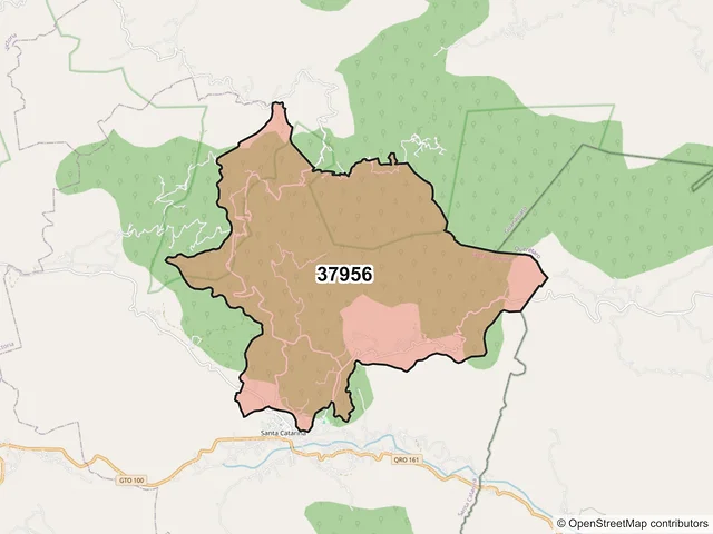 Mapa del código postal 37956, Santa Catarina, Guanajuato