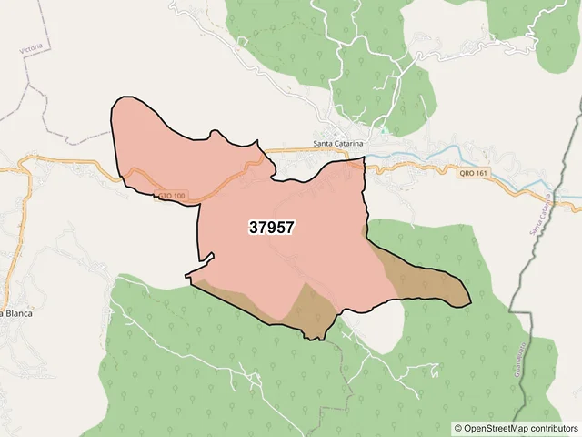 Mapa del código postal 37957, Santa Catarina, Guanajuato