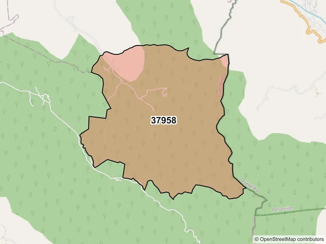 Mapa del código postal 37958, Santa Catarina, Guanajuato