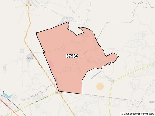 Mapa del código postal 37966, Doctor Mora, Guanajuato